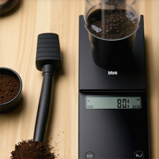Professional calibration tools and digital scale used for maintaining coffee grinder consistency