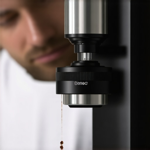 Barista tuning a flat burr coffee grinder for consistent grounds