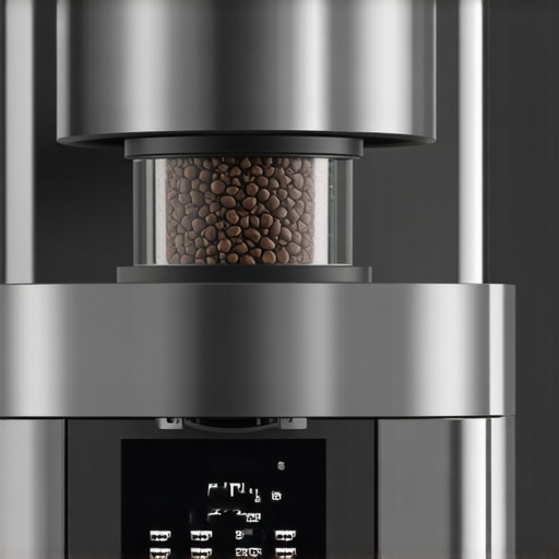 High-end burr grinder with aligned burrs and digital control panel for precise grinding