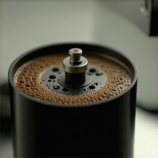 A barista calibrating the burrs of a coffee grinder to ensure uniform grind size