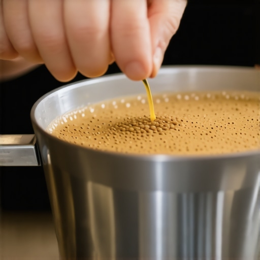 Barista evenly distributing coffee grounds in portafilter using a distribution tool