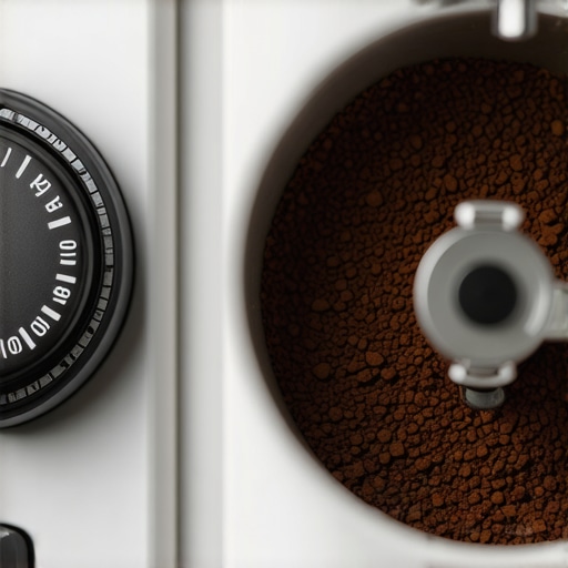 Close-up of coffee grinder dial being adjusted for consistent espresso grounds.