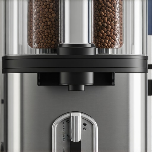 Close-up of a flat burr grinder demonstrating correct calibration and cleanliness.