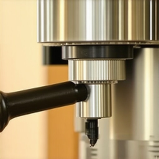 Person aligning burrs on coffee grinder with a calibration tool