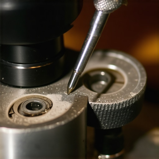 A barista adjusting the burrs of a high-end espresso grinder with a screwdriver, highlighting the fine-tuning process