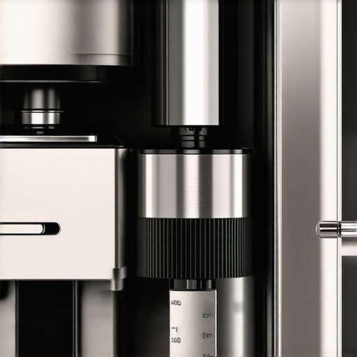 A detailed image of espresso grinder burrs with calibration markings, highlighting precision.