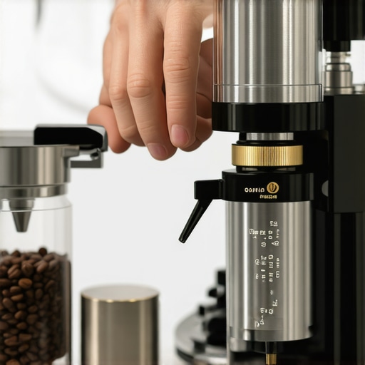 Technician aligning a commercial burr grinder for optimal performance.