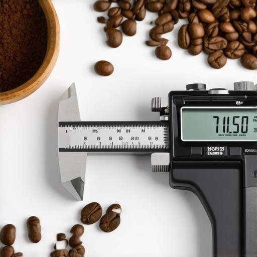 Digital caliper measuring grinder burr for precise calibration.